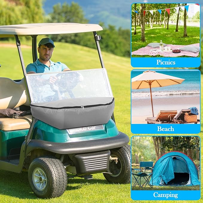 Golf Cart Cooler Bag 9.84 x 18.11 x 38.58 inches Golf cart Insulated Bag Accessories Leak Proof Keep Drinks Cold for Picnic Beach Work Trip Camping