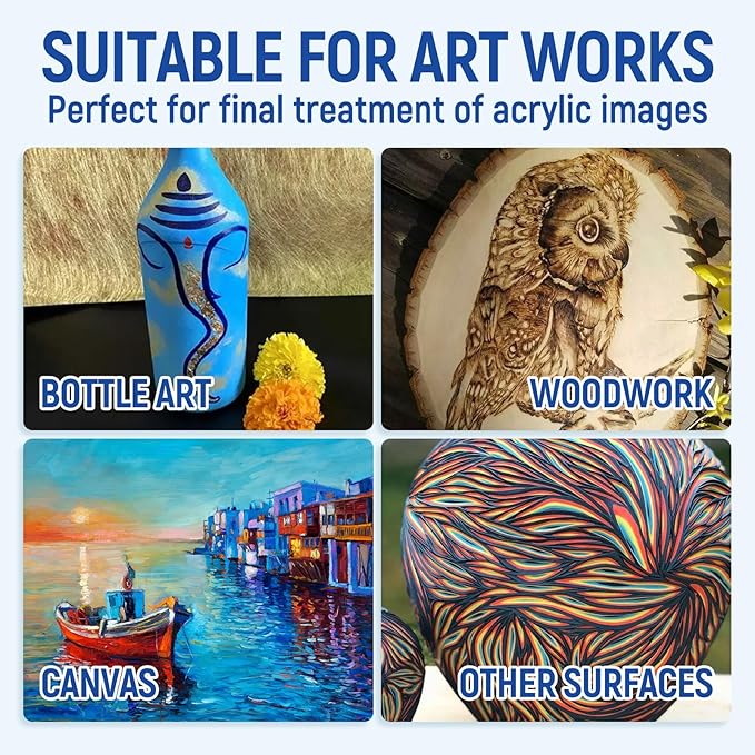 Gloss Varnish for Acrylic Painting, Artist's Acrylic Varnish Kit, Non-Yellowing - Image 4