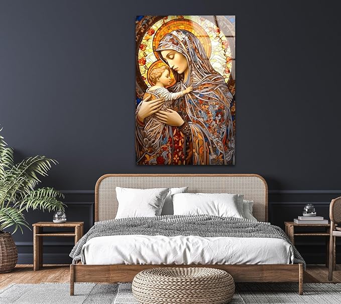 My Photostation.com 24Wx30H'' Jesus and Virgin Mary Glass Wall Art Tempered - Image 7