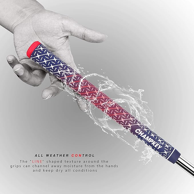 CHAMPKEY X Rubber Golf Grips 13 Pack - All Weather Performance with 15 Tapes and Repair Kits