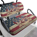 Yewatlles USA 250th Golf Cart Seat Covers Seat Kit, Printed Breathable Golf Cart Seat Cushions Golf Blanket Golf Club Car Accessories
