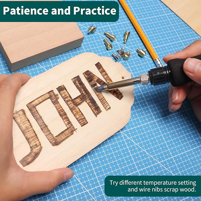 YIHUA 939D-VII Pyrography Tool Wood Burning Pen Kit Station 2-in-1 Solid-Point - Image 7