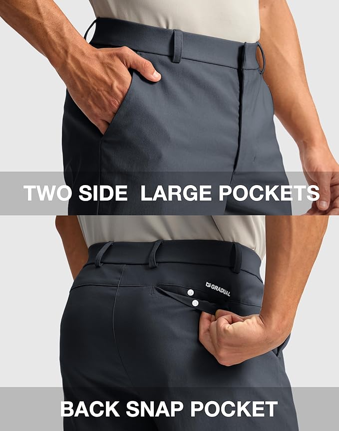 G Gradual Men's Golf Dress Shorts 5"/ 7"/ 9" Stretch Casual Work Flat Front Shorts for Men with 3 Pockets Quick Dry