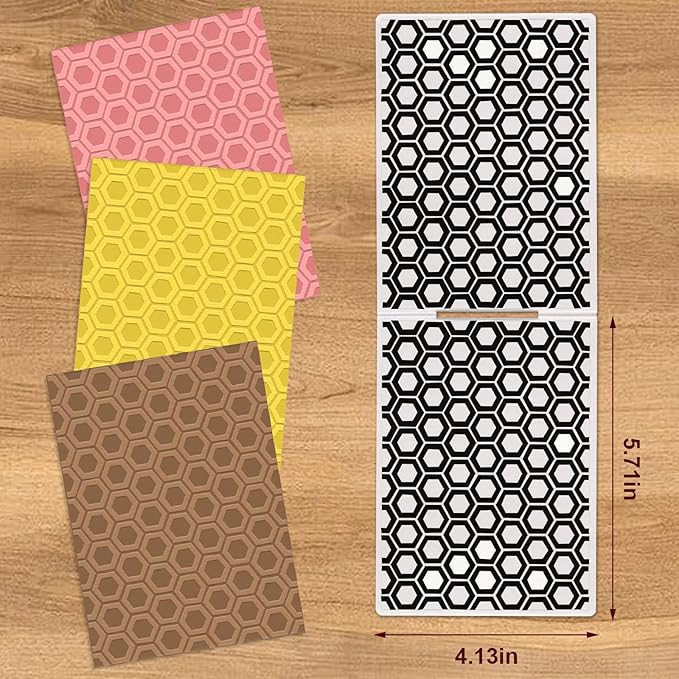 Threetols 3-D Textured Impressions Embossing Folder, Honeycomb Background - Image 2