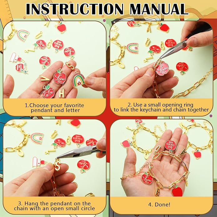 Kigeli 394 Pcs Sports Bracelets for Women DIY Game Bracelets kit Softball Baseball Football Jewelry Crafts Adjustable Gold Letter Charms Keychain for Team Sport Lovers Gifts