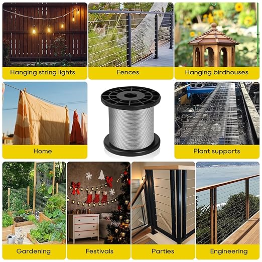 316 Stainless Steel Cable, 1000FT 1/32IN Wire Rope 7 * 7 Strand - Image 7