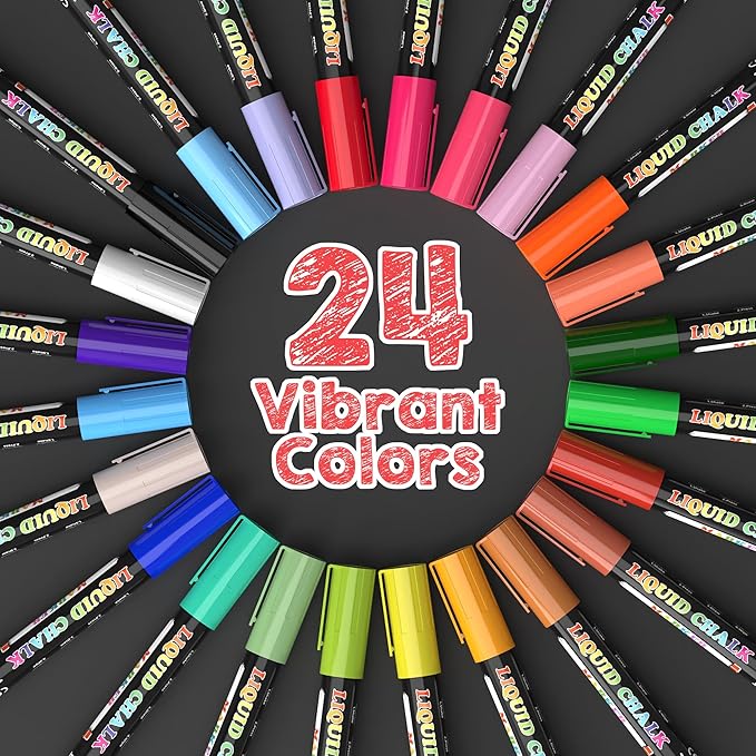 24-Color Liquid Chalk Markers Set, - Image 9