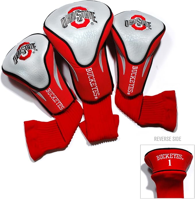 Team Golf NCAA Florida Gators Contour Golf Club Headcovers (3 Count) Numbered 1, 3, & X, Fits Oversized Drivers, Utility, Rescue & Fairway Clubs, Velour Lined for Extra Club Protection