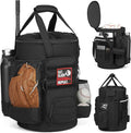 Baseball Bucket Bag Baseball Coaching Accessories Organizer Softball Bucket Bag with Anti-Slip Bottom & Multiple Pockets for Bat, Gloves, Scoreboards