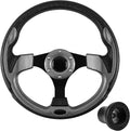 Golf Cart Accessories Steering Wheel and Golf Adapter for EZGO TXT & RXV Golf Carts Adapter Skid-(5156black gray)