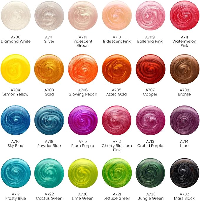 ARTEZA Watercolor Paint Set, 24 Metallic Watercolor Paints, Glitter Watercolor - Image 2