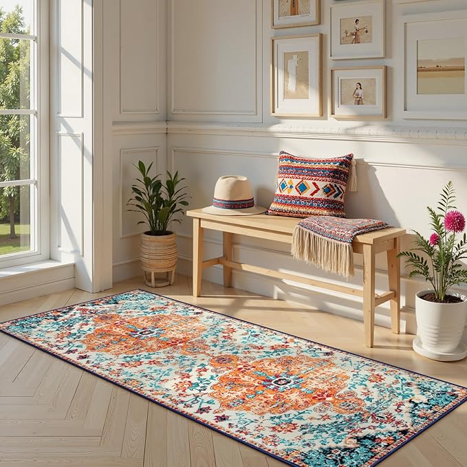 Lahome Bohemian Floral Medallion Runner Rug - Image 3