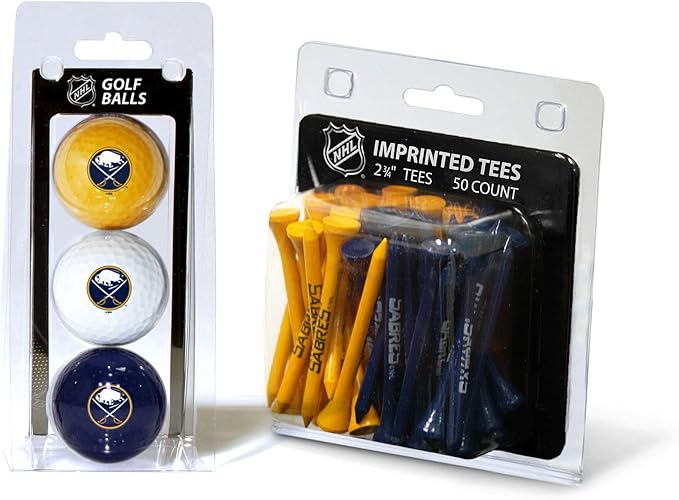 Team Golf NHL Philadelphia Flyers 3 Golf Balls and 50 Golf Tees Logo Imprinted Golf Balls (3 Count) & 2-3/4" Regulation Golf Tees (50 Count), Multi Colored