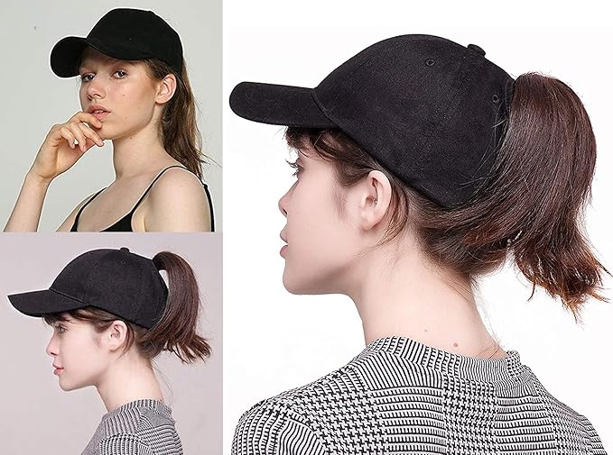 High Ponytail Baseball Hat - Women Messy Bun Hat, Sun Protection Ponycaps Retro Cap