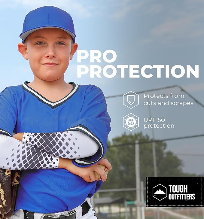 Tough Outdoors Baseball Arm Sleeve Youth & Adults - Compression Arm Sleeves for Kids Boys & Girls Men & Women - Football