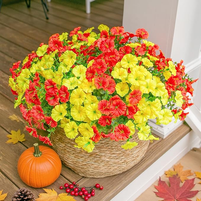 Fake Mums Fall Artificial Flowers Plants - Image 4
