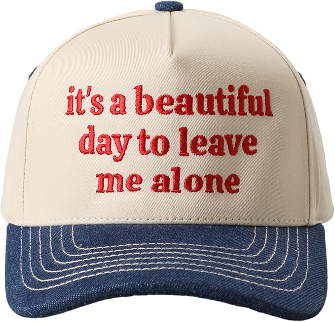 MIRMARU Two-Tone Vintage Canvas Trucker Hats for Men & Women, Adjustable Size Baseball Caps with Trendy Embroidered Design