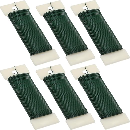 6 Rolls 112 Yards Floral Flexible Paddle Wire Floral Bind Wire by Unknown