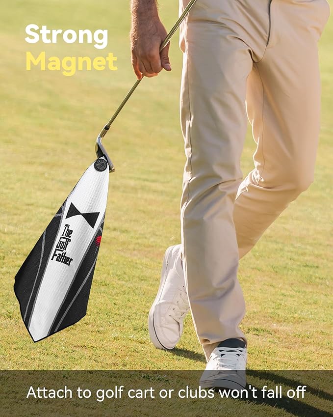 The Golf Father Funny Golf Club Covers, Driver Fairway Wood Hybrid Headcover, Mallet Putter Covers Blade Headcovers Putter Cover Magnetic, Black and White Color Iron Covers for Most Brands
