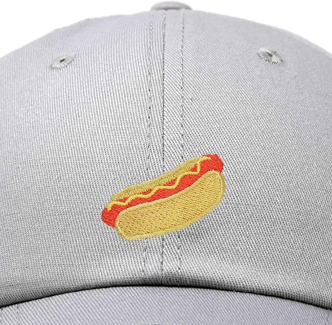 DALIX Hot Dog Hat Embroidered Mens Womens Baseball Cap