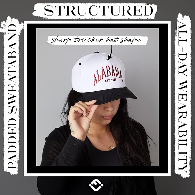 Funky Junque Trucker Hat Women Men 2-Tone Baseball Cap – Vintage Western Style Embroidered Snapback, Premium Cotton Blend