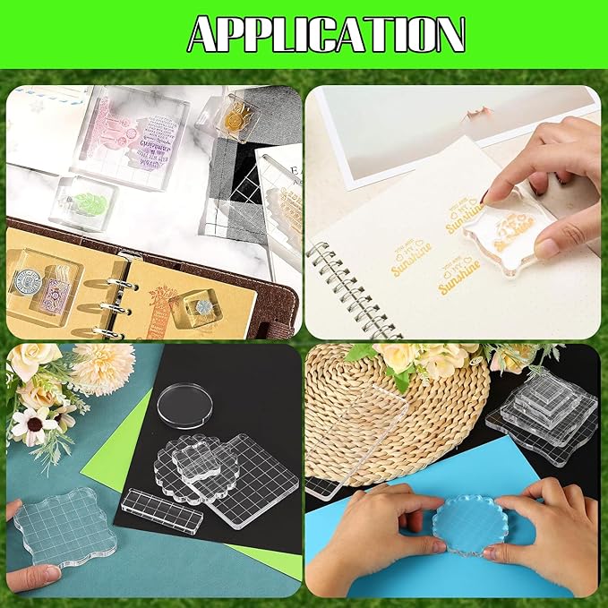2Pcs Clear Stamp Blocks Set, 2 x 2 Inch Square Acrylic Blocks - Image 5