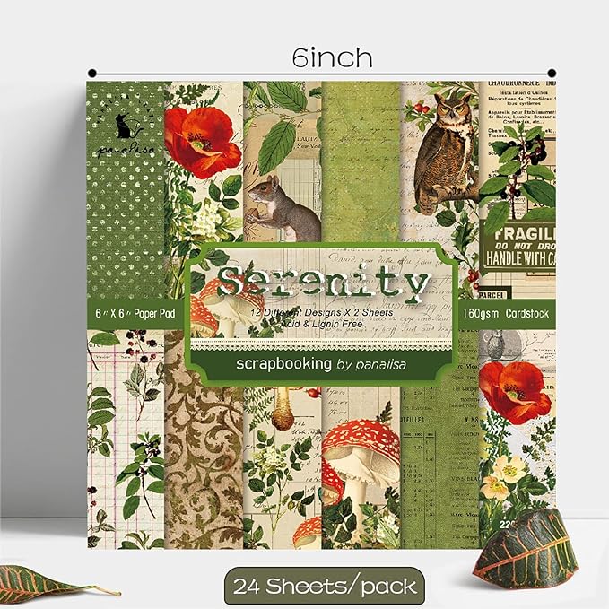 YASMEN Scrapbook Paper Pad 6x6, Vintage Patterned Cardstock, Single-Sided - Image 4