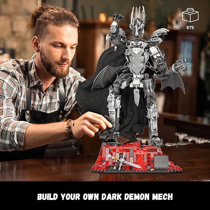Dark Lord Building Set with Light Magma Base, Creative Demon Mech Display Model - Image 5