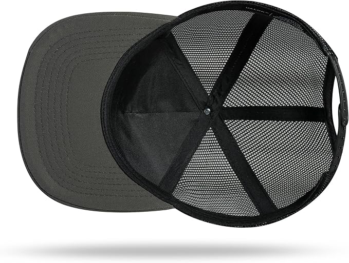 UALON Baseball Cap, Snapback Trucker Hat for Men & Women with American Flag and Adjustable, Breathable Mesh, Flat Bill Hats