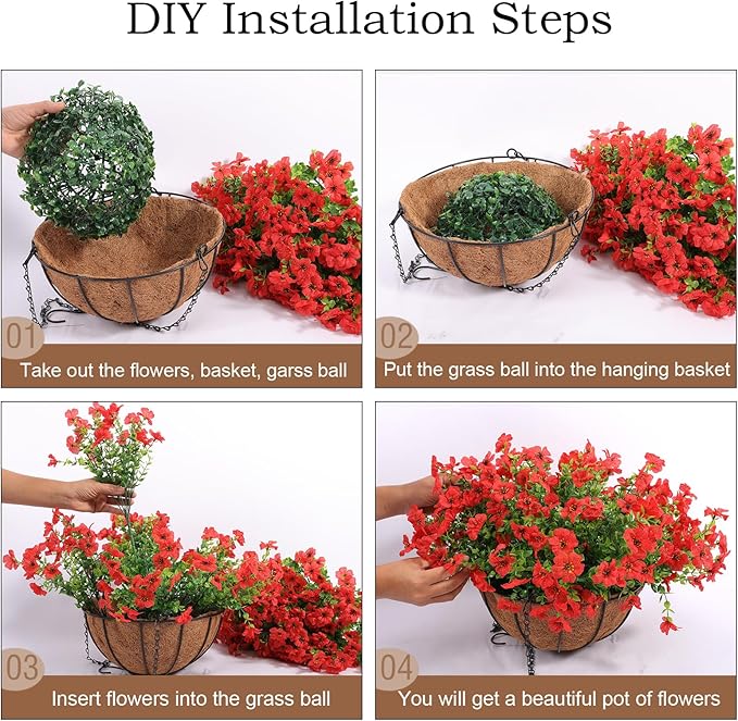 Hananona 24 Pcs Artficial Outdoor Flowers - Image 3