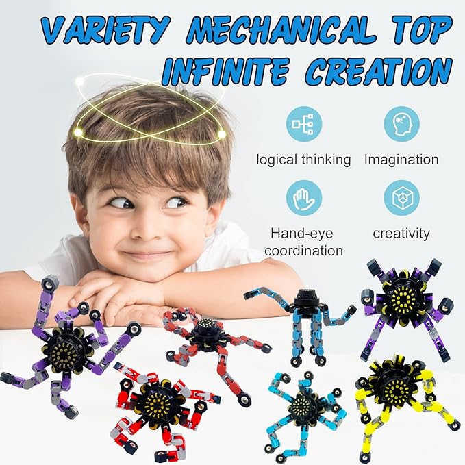 4pcs Fidget Spinners for Kids&Adults Transformable Fingertip Gyros for Girls - Image 3