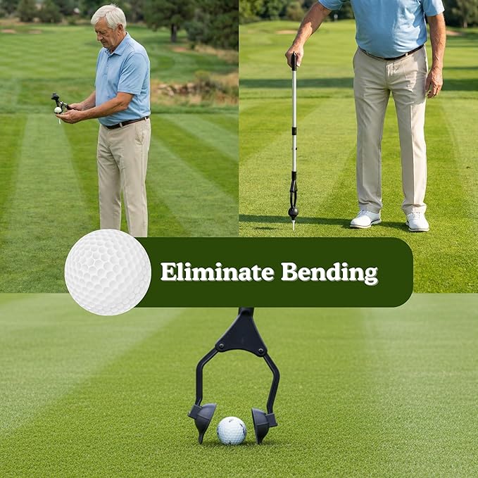Golf Ball Teeing Aid Device For Seniors V2.0 | Golf Ball Dispenser Eliminates Bending | Motorless Golfing Dispenser Tees Up Your Golfing | Adaptive Gifts For Seniors | Foldable Tee Assistant