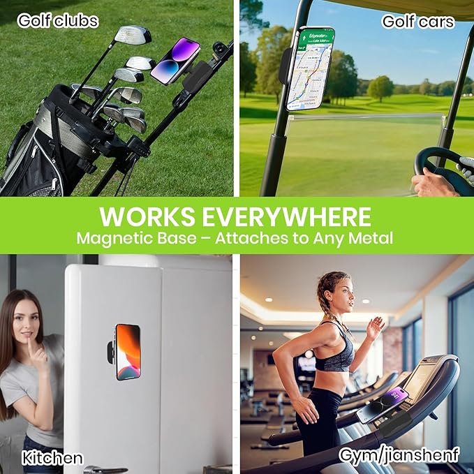 Magnetic Golf Cart Phone Holder, Upgraded Eagle Claw Design for Round Bars & Most Metal Golf Cart Frames, Strong N55 Magnetic Phone Mount, 2026 Universal Golf Cart Accessories, Golf Gifts for Men
