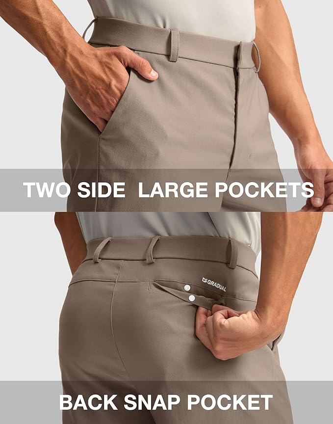 G Gradual Men's Golf Dress Shorts 5"/ 7"/ 9" Stretch Casual Work Flat Front Shorts for Men with 3 Pockets Quick Dry