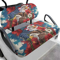 Bulopur Floral Golf Cart Seat Covers 2 Pack Fit for EZGO TXT RXV/Club Car DS Precedent Eagle American Flag Golf Cart Seat Covers for 2 Passenger Carts Soft Breathable Golfcart Seats Blanket Washable