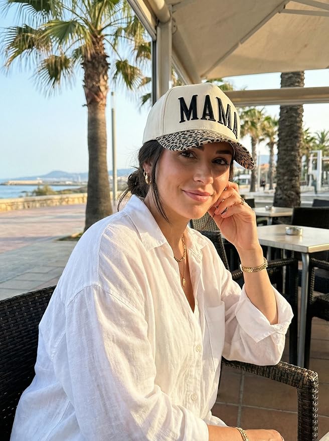 Womens Mama Trucker Hat, Vintage Snapback Mom Baseball Cap, Trendy New Mom Gifts Mothers Day Outfits for Mommin