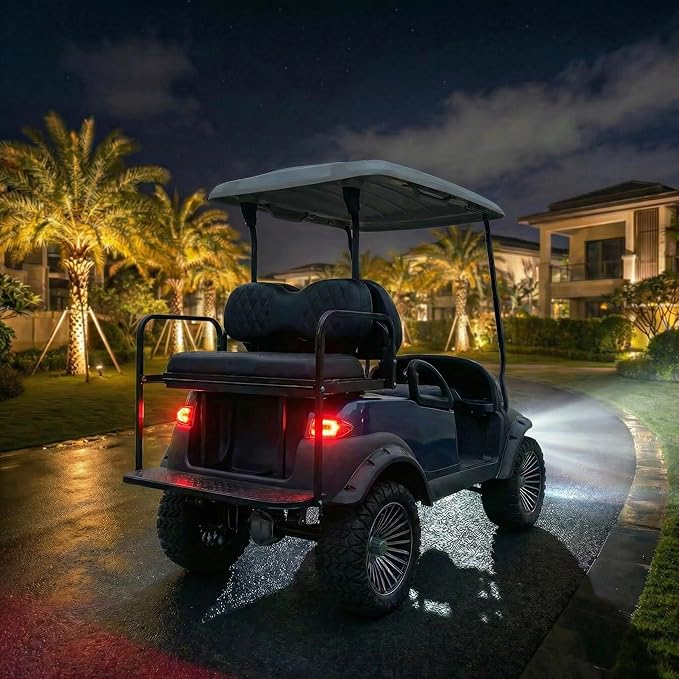 NOKINS Club Car Precedent Light Kit with Bumper for Club Car Precedent 2004-UP Electric Gas Golf Cart - 12V LED Headlight & Turn Signal Light(Fit #102524800/1025248-01) (Front & Rear Light Deluxe Set)