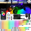14PCS 12V-72V Golf Cart Lights, RGB Led Underglow Light Kit with 2 Remotes and App Control, Voltage Reducer, Waterproof, Sound Active, Battery Drain Protect Kill Switch Golf Cart Led Lights