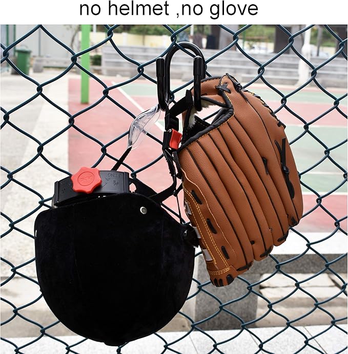 YYST Fence Helmet Gloves Hanger Holder Dugout Organizer - Organize Your Helmets and Gloves Off The Ground － Softball & Baseball Sports Equipment Caddy - No Helmet