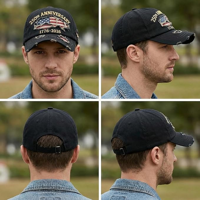 250th Anniversary USA Hat Eagle 250 Year American Anniversary Baseball Cap Adjustable Patriotic Hats