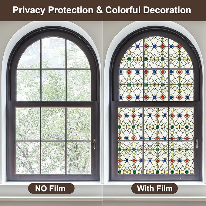 3D Stained Glass Window Film, Decorative Window Privacy Film - Image 3