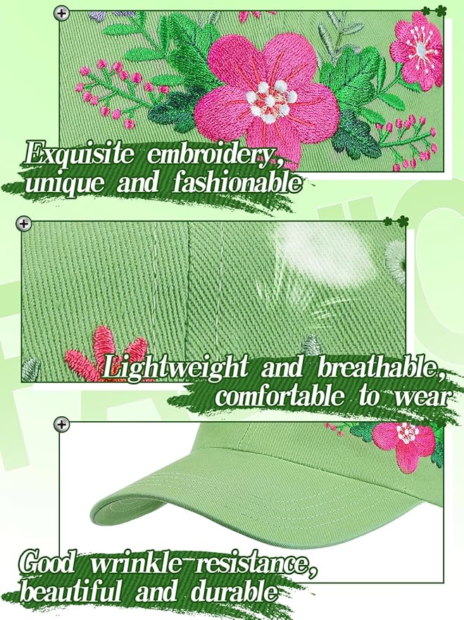 Biggun Trendy Embroidered Baseball Cap for Girls Women Men - Adjustable Soft Breathable Hats for Casual Wear