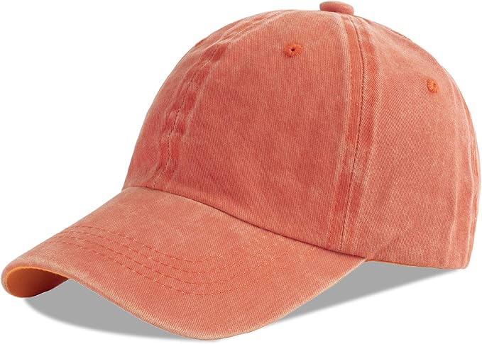 LANGZHEN Unisex Baseball Cap 100% Cotton Fits Men Women Washed Denim Adjustable Dad Hat