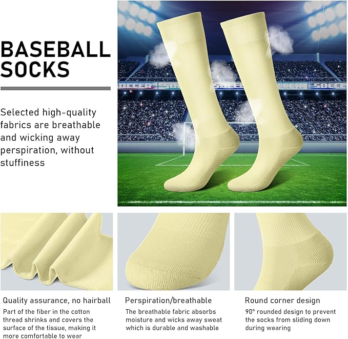 Zhanmai Baseball Belt and Socks Combo, Adjustable Elastic Belt and Softball Socks, Multiple Sizes for Youth Boys Girls, Adult