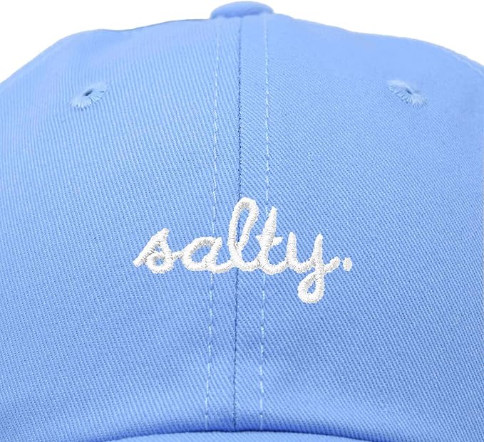 DALIX Salty Embroidered Cotton Beach Baseball Cap Adjustable Dad Hat Womens