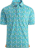 Alex Vando Mens Golf Shirt Moisture Wicking Quick-Dry Print Performance Polo Shirts for Men