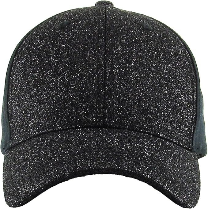 Classic Plain Ponytail Messy High Bun Headwear Adjustable Cotton Trucker Mesh Glitter Hat Baseball Cap