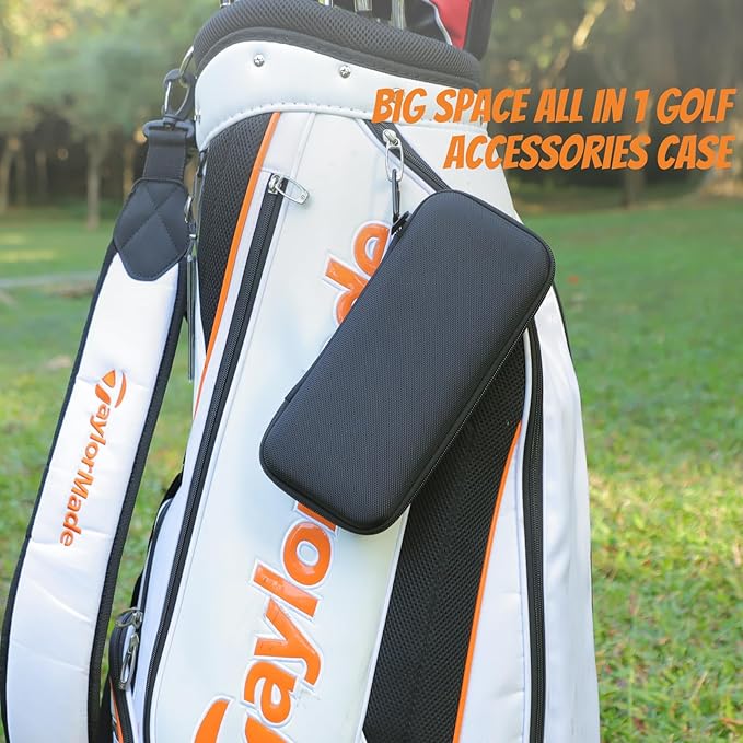 Golf Glove Holder Case for Accessories with Removable Glove Shaper Portable Golfer Gifts for Men & Women Caddy Organizer Case with Storage Slots for Divot Tools, Tees & Ball Markers