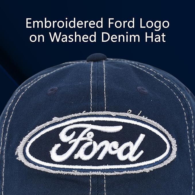 Ford Truck Hat, Logo Mesh Adjustable Baseball Cap with Curved Brim