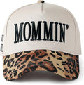 Mommin Trucker Hat, Mothers Day Gifts for Mom Wife, Vintage Two Tone Ponytail Baseball Cap, Adjustable Embroidered Hat